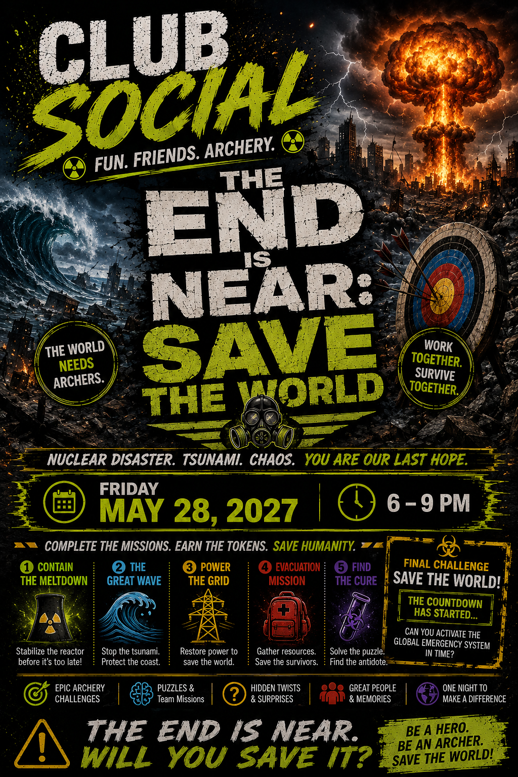 XQuest Social:  The End is Near: Save the World May 28, 2027