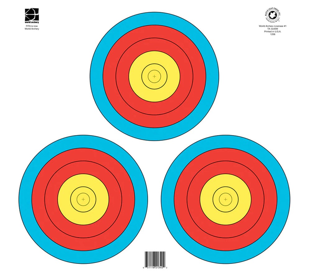 Maple Leaf FT- 40 cm 3 Spot Target Face – Xquest Archery